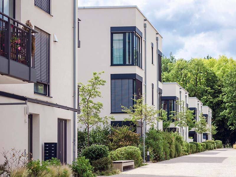 Neubaugebiet mit energetisch effizienten Häusern